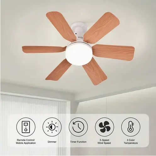 Вентилятор стельовий зі світлом 2в1 6 лопостями під дерево 30 Вт (FA-520) - фото 2 Вентилятор стельовий зі світлом 2в1 6 лопостями під дерево 30 Вт (FA-520) - фото 2