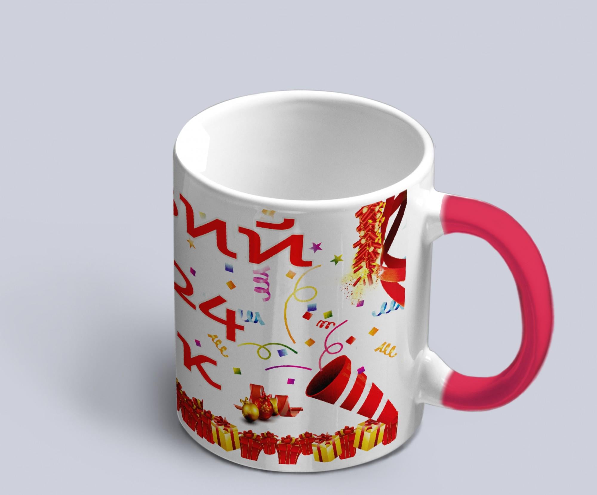 Чашка хамелеон с новогодним принтом "Новий 2024 Рік" Красный (02020315063)