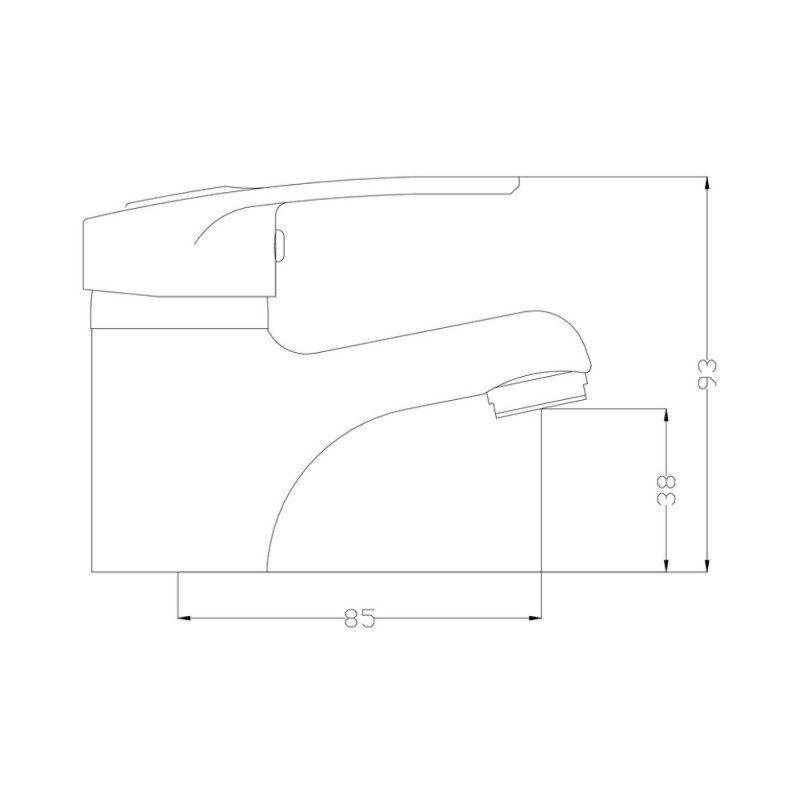 Змішувач для умивальника GF Italy 13 GFCRMS13001 одноважільний Хром (61933) - фото 2 Змішувач для умивальника GF Italy 13 GFCRMS13001 одноважільний Хром (61933) - фото 2