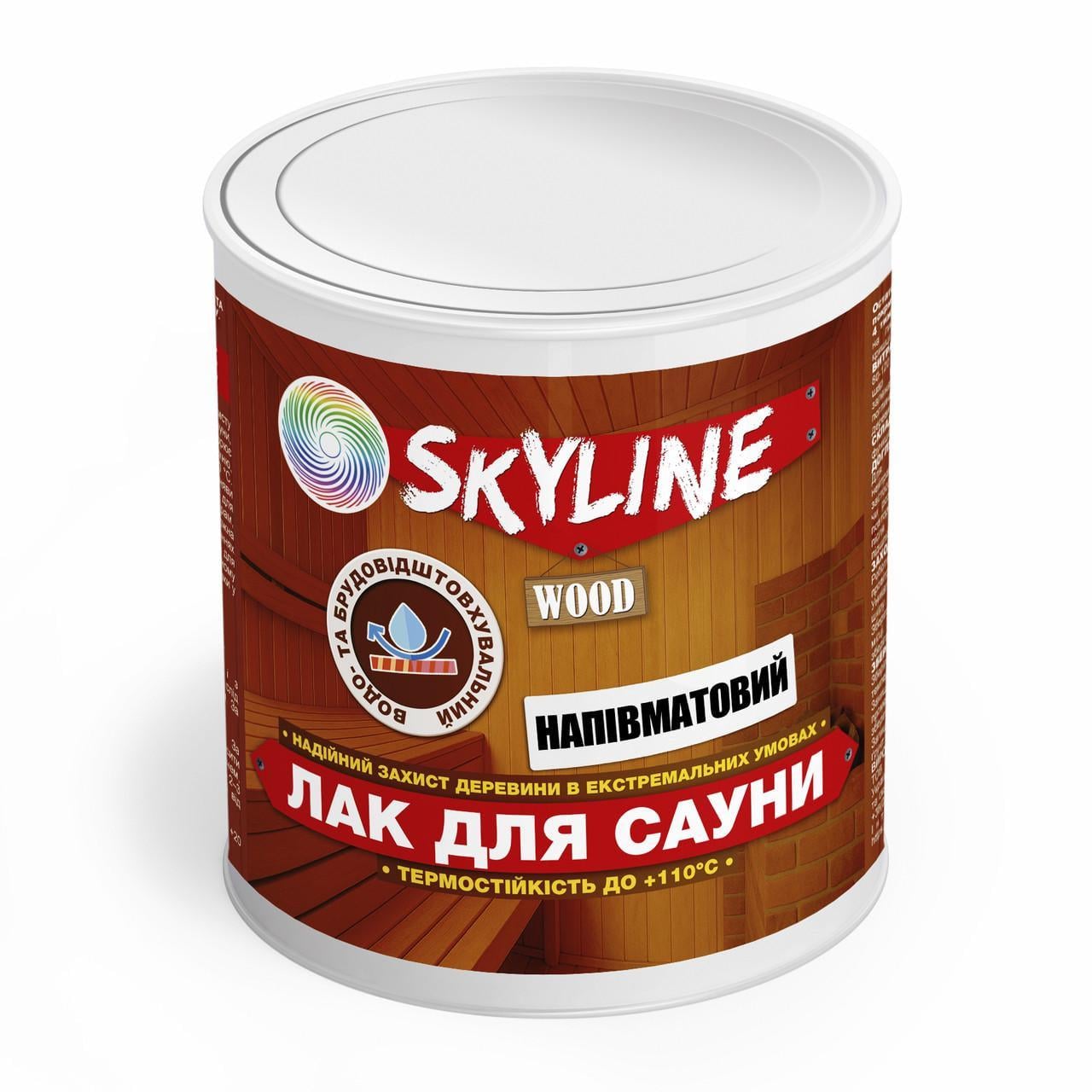 Лак для сауны акриловый SkyLine полуматовый 0,75 л (2827024091)