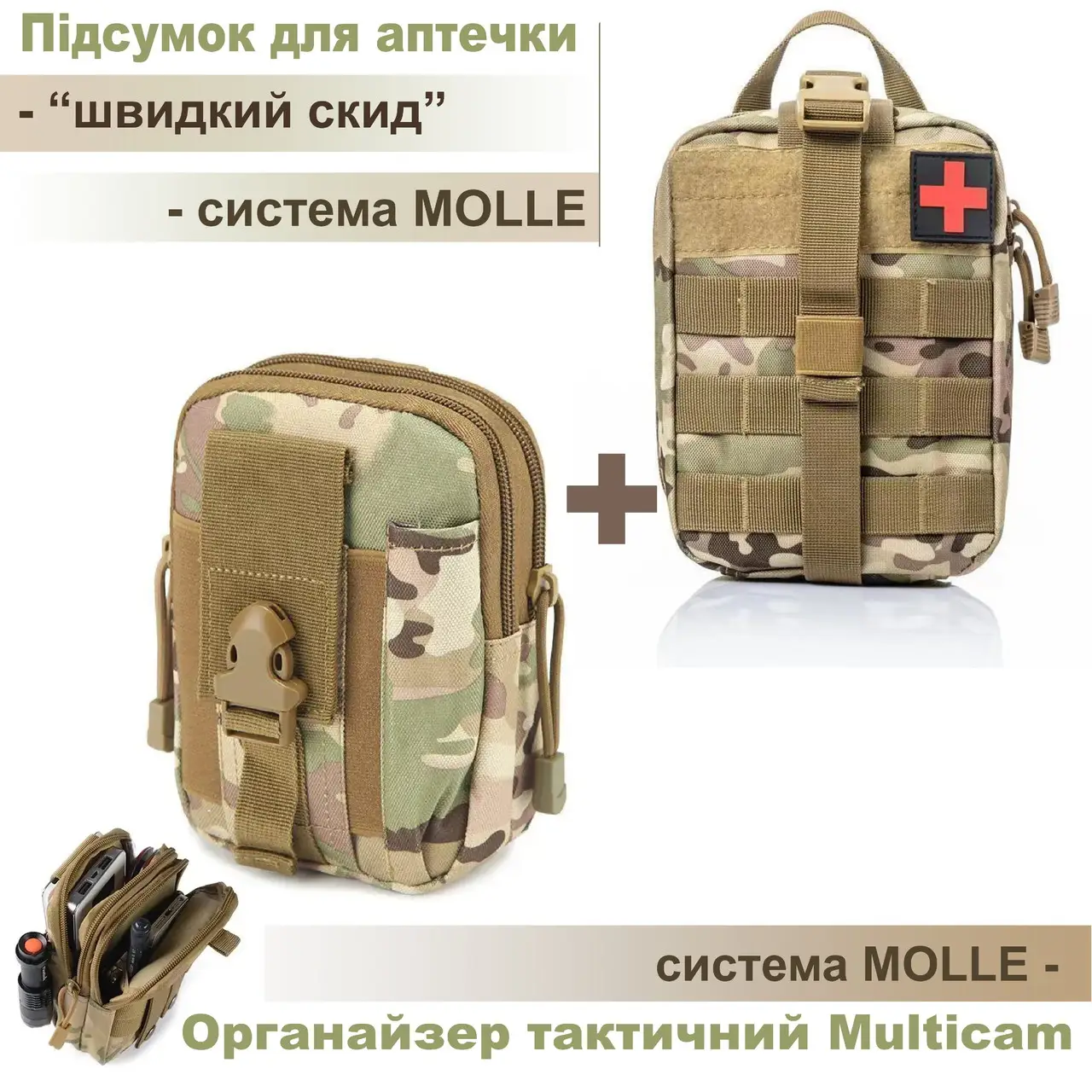Набір підсумок для аптечки/органайзер на системі Molle Мультикам - фото 5