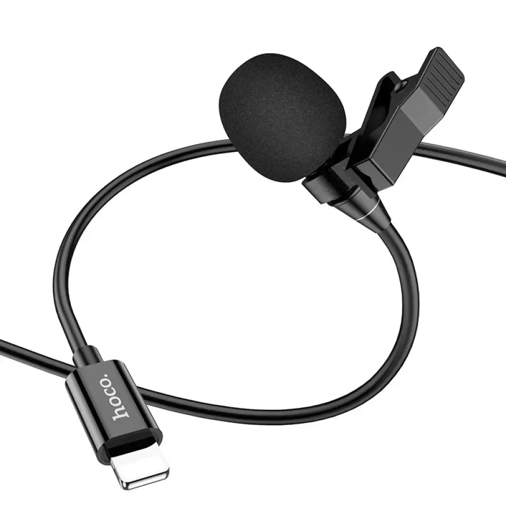 Микрофон-петличка Hoco L14 Lightning 2m Lavalier Microphone Black - фото 3