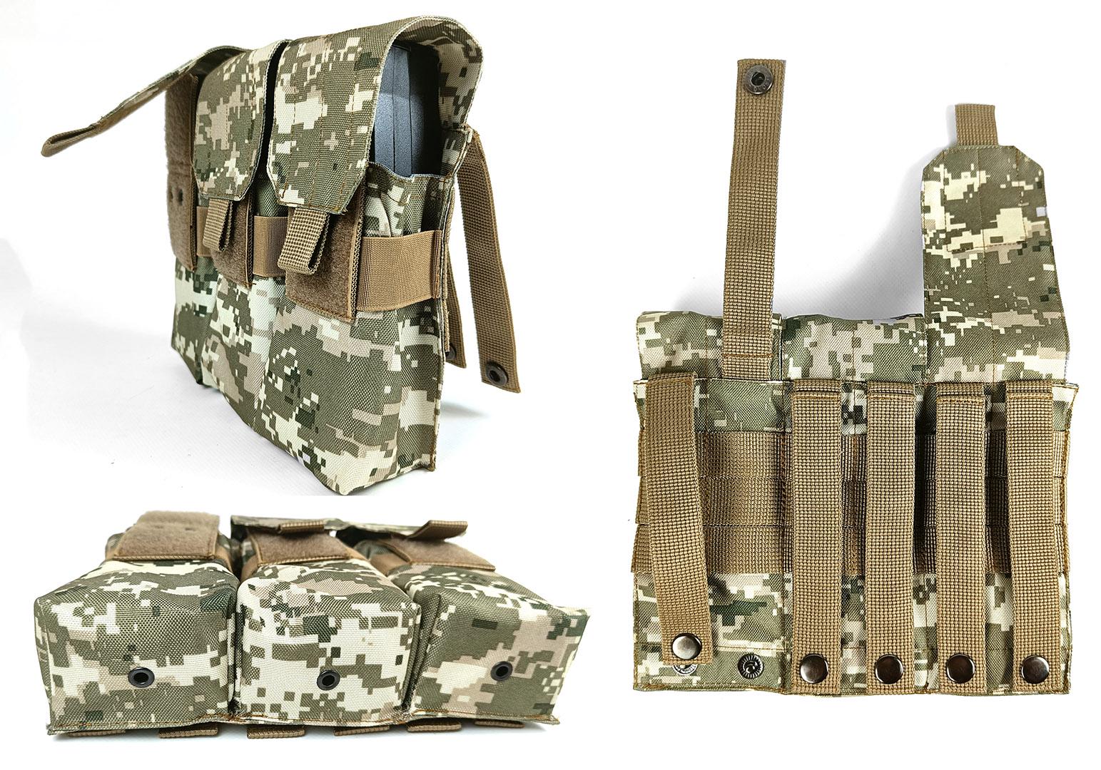 Подсумок АК/РПК ВСУ MM-14 тройной под 6 магазинов Пиксель (7364) - фото 6