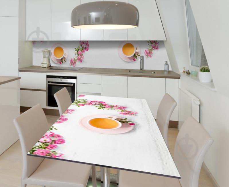 Наклейка 3Д виниловая на стол Zatarga «Травяной настой» 600х1200 мм для домов, квартир, столов, кофейн, кафе