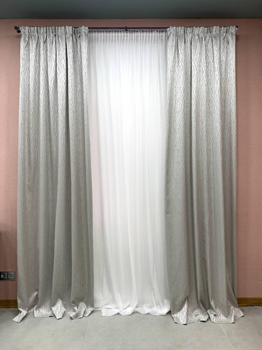 Штори сатинові 1,46 м 2 шт. Сірий (000101660)