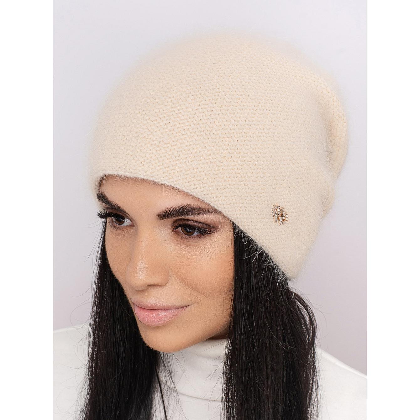 Шапка жіноча подвійна ангорова Leks Веселка one size Перли - фото 1