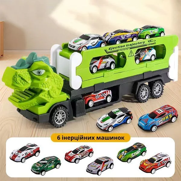 Іграшковий трек-паркінг Динозавр 34х11х6,5 см (C01343) - фото 2 Іграшковий трек-паркінг Динозавр 34х11х6,5 см (C01343) - фото 2