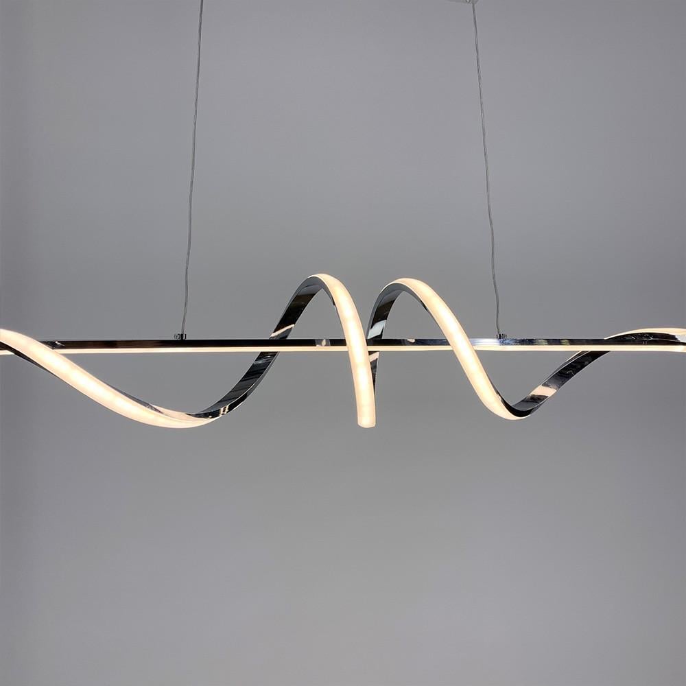 Люстра видовжена Wave 100 см Срібний (K 23-1000 CH) - фото 6