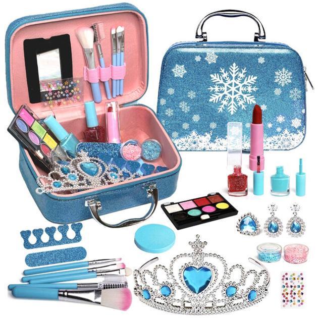 Набор детской декоративной косметики с украшениями и перчатками в кейсе холодное сердце (2103A)