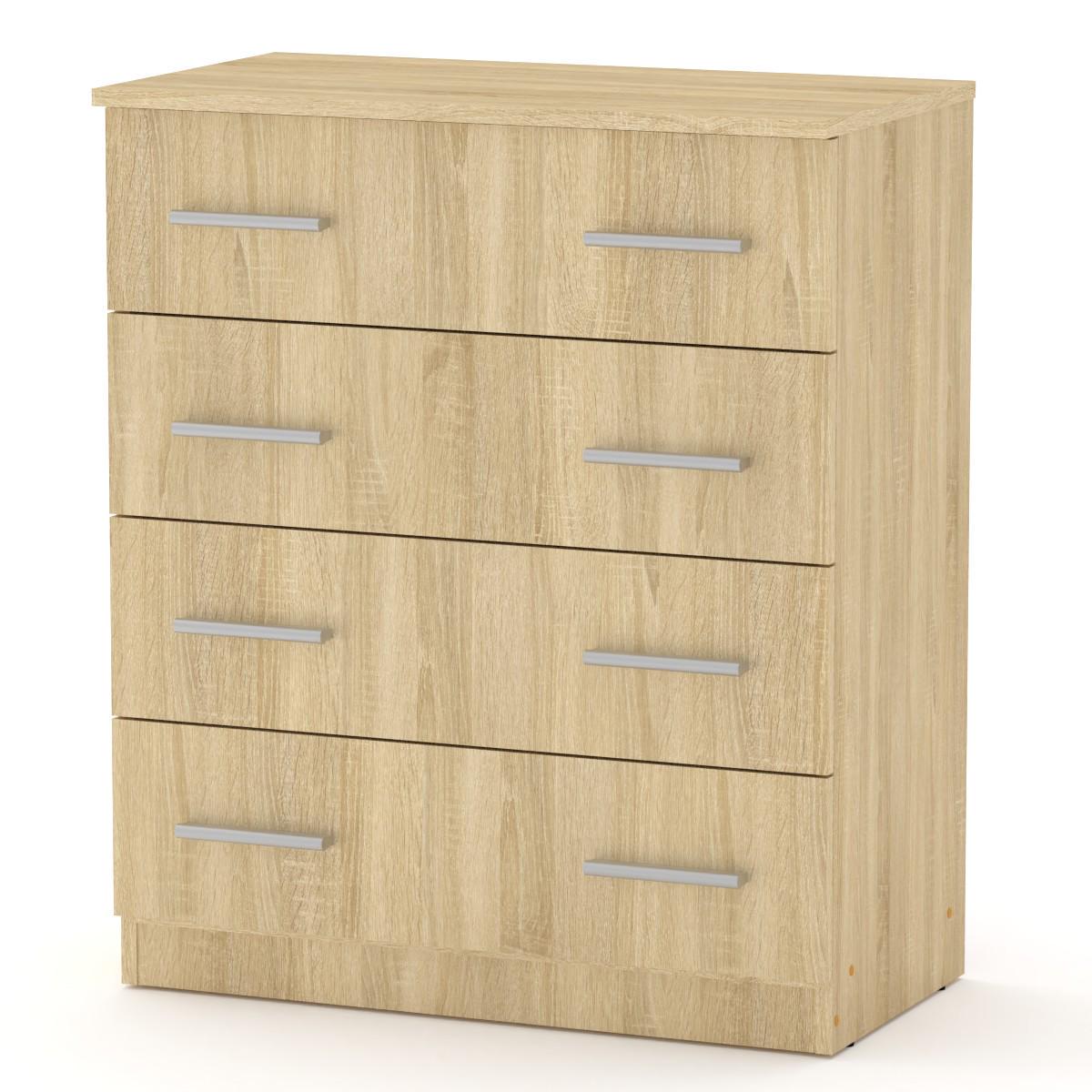Комод для вещей МеблиКо 4Б 72х39х85 см Дуб сонома (k-1121-4) - фото 1 Комод для вещей МеблиКо 4Б 72х39х85 см Дуб сонома (k-1121-4) - фото 1