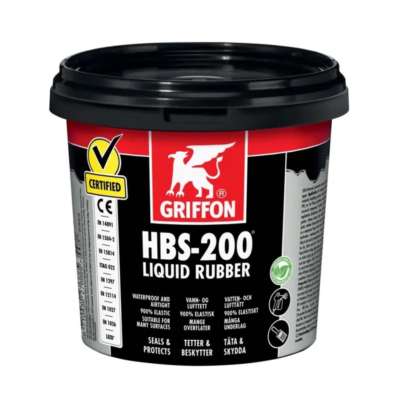 Герметик гидроизоляция Griffon HBS-200 Liquid Rubber 1 л Черный (3159625439)