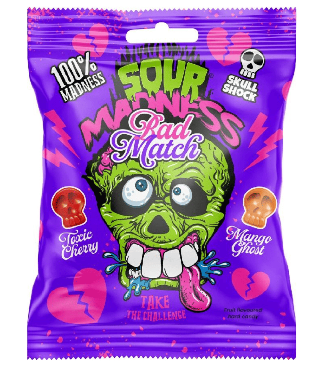 Кислые леденцы Sour Madness Bad Match Skull Shock 60 г (3061734385)
