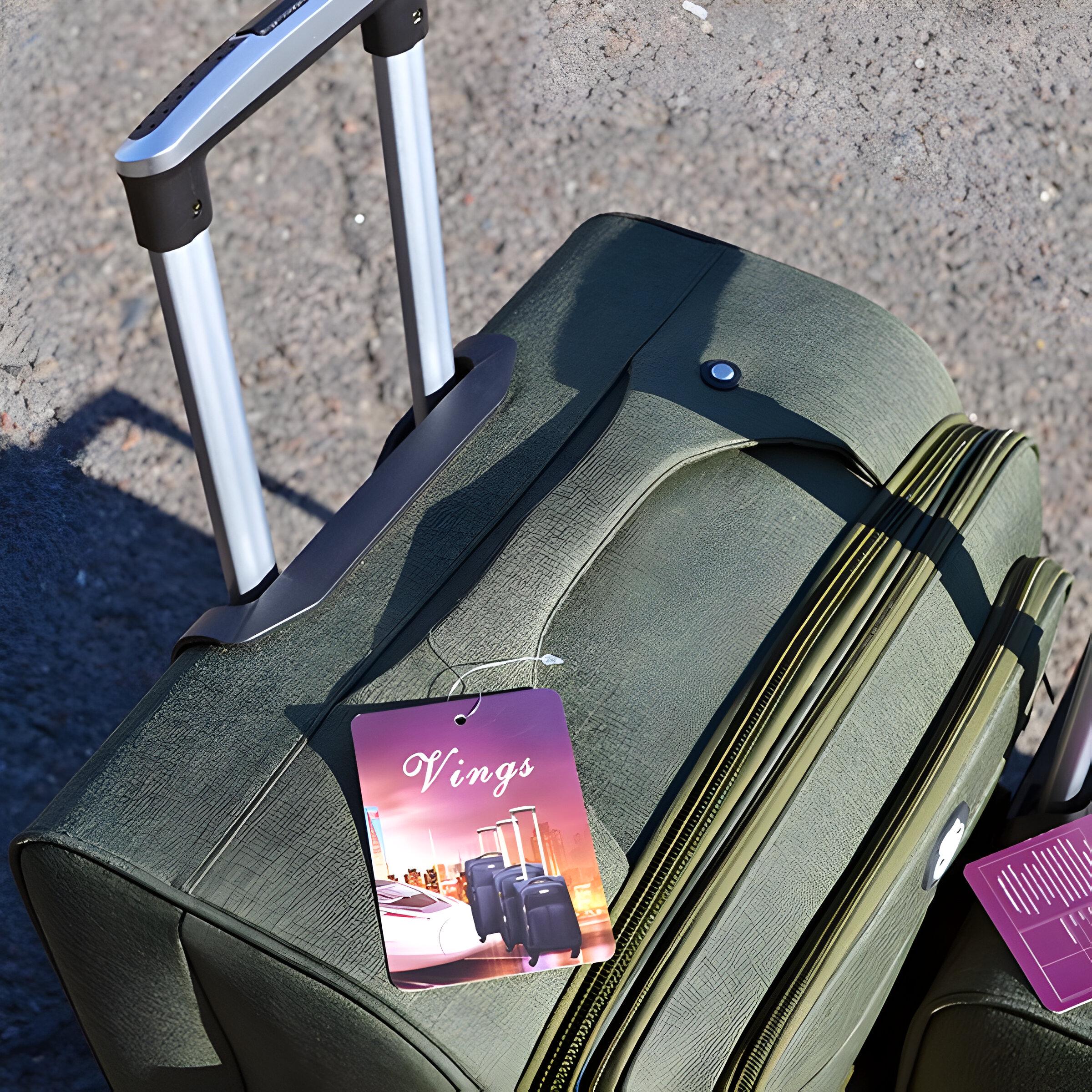 Набор чемоданов тканевых 3в1 Wings кодовым замком и телескопической ручкой Хаки (7109) - фото 3