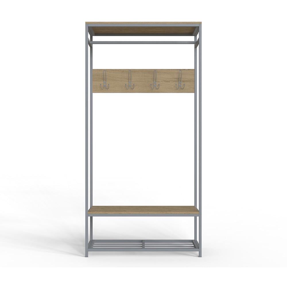 Вешалка напольная модульная Ferrum-decor Трелис 15 ДСП 16 мм 180x90x38 см Серый/Дуб Сонома (FRD-104376)