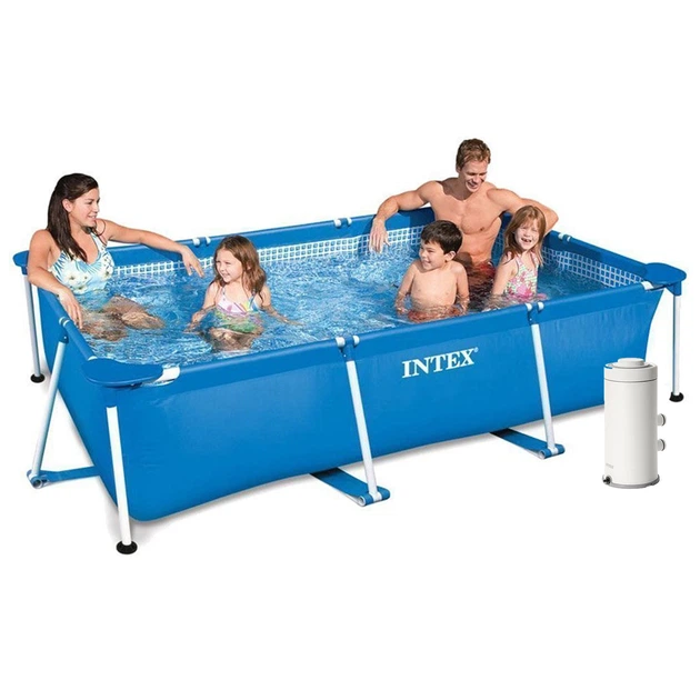 Басейн каркасний Metal Frame Intex 28272-4 300х200х75 см з картриджним фільтром/підстилкою/тентом Синій (147-9-28272-4)