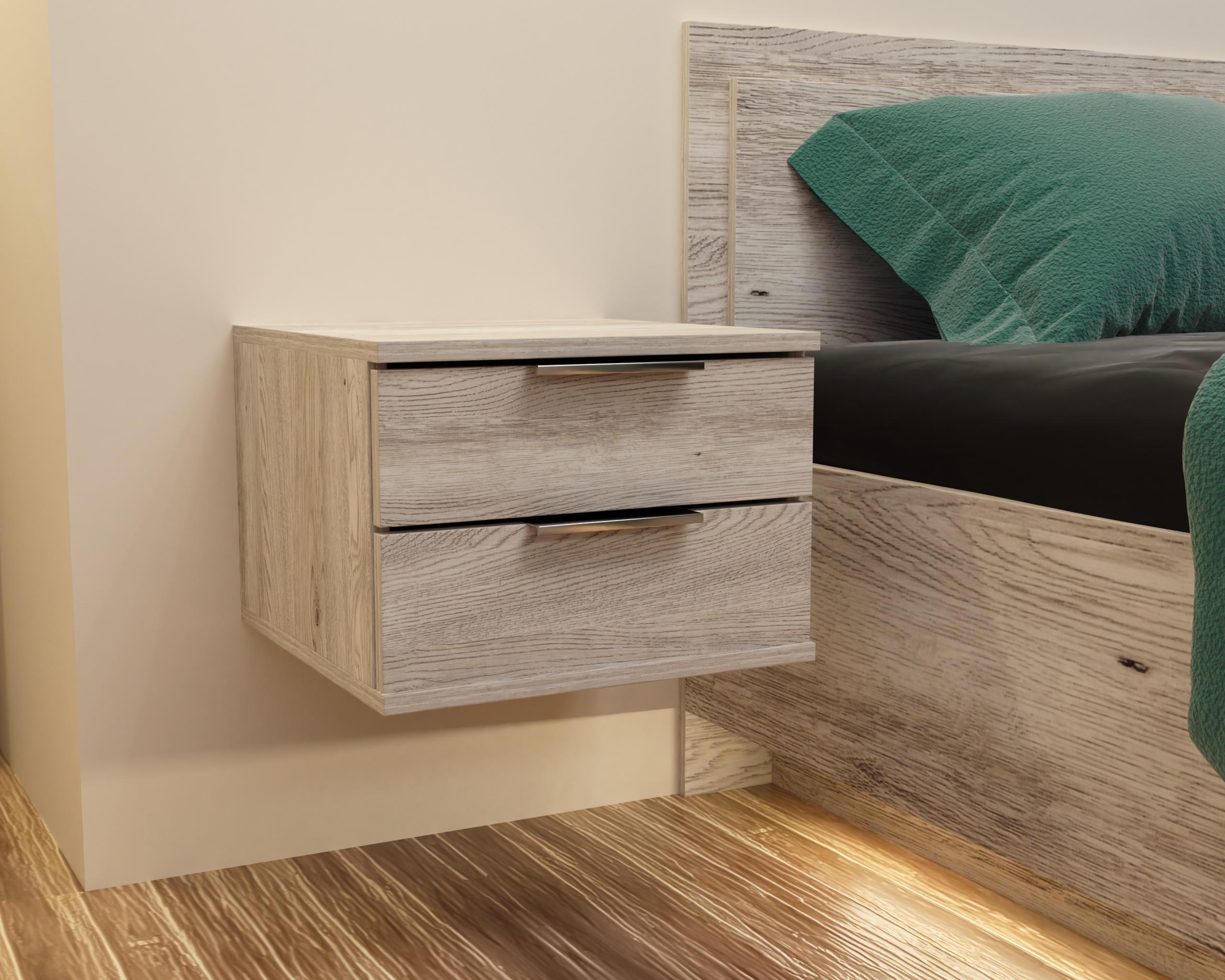 Тумба приліжкова підвісна Кристал 400х400х290 мм Самоа Димчастий - фото 3 Тумба приліжкова підвісна Кристал 400х400х290 мм Самоа Димчастий - фото 3