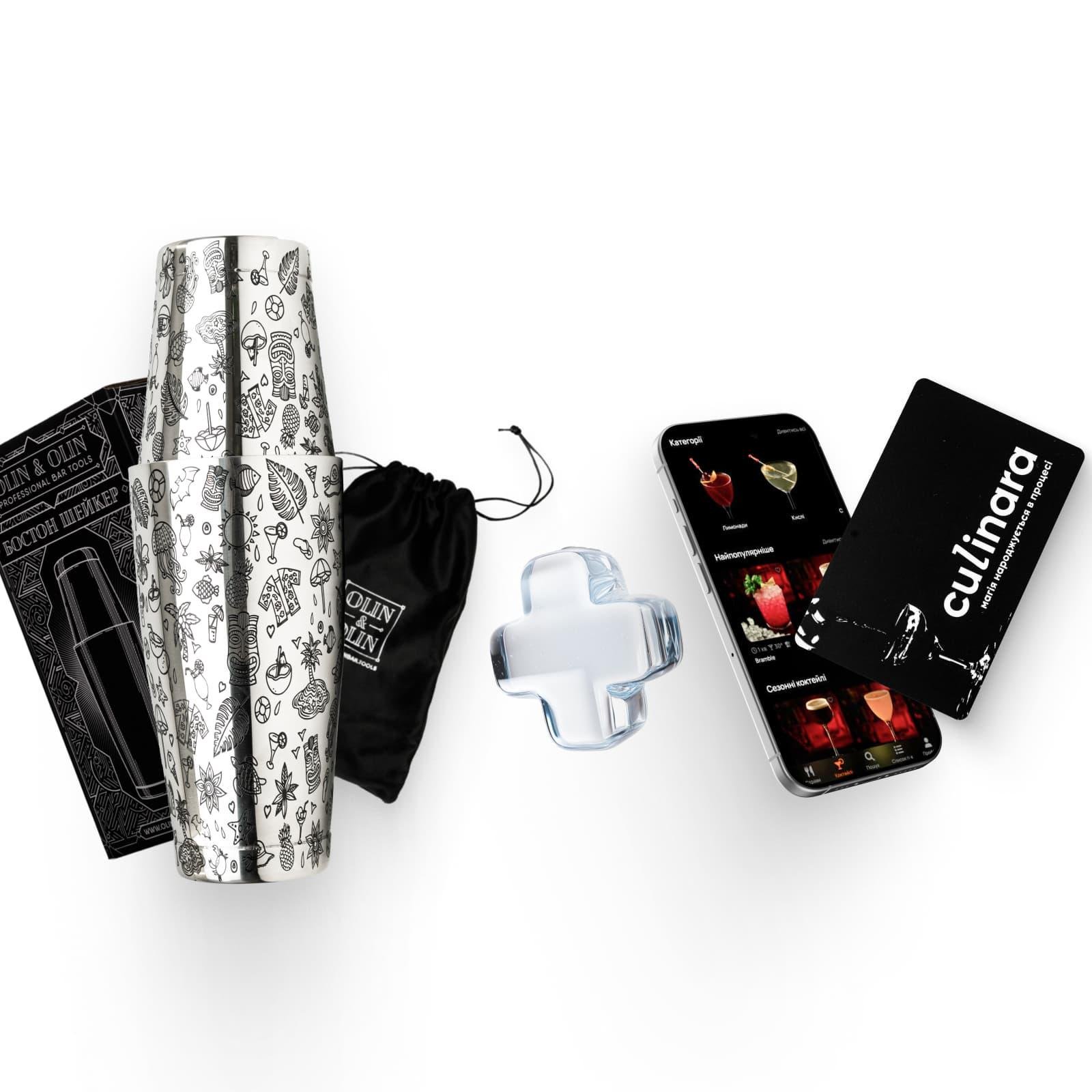 Подарочный барный набор Olin&Olin бостон шейкер Тики для приготовления коктейлей и подписка Culinara на 6 месяцев (7936-KI-Sh-t-St-k) - фото 6 Подарочный барный набор Olin&Olin бостон шейкер Тики для приготовления коктейлей и подписка Culinara на 6 месяцев (7936-KI-Sh-t-St-k) - фото 6