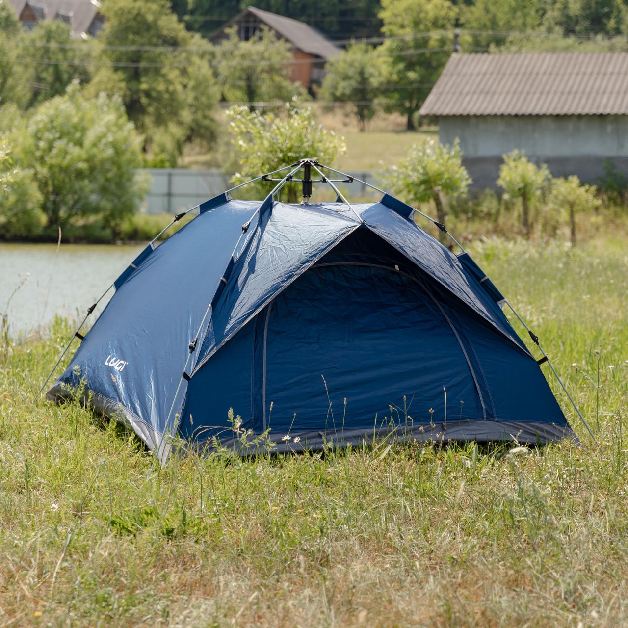 Намет тримісний LU-002 автоматичний кемпінговий 190x190x140 см Синій (7464) - фото 5 Намет тримісний LU-002 автоматичний кемпінговий 190x190x140 см Синій (7464) - фото 5