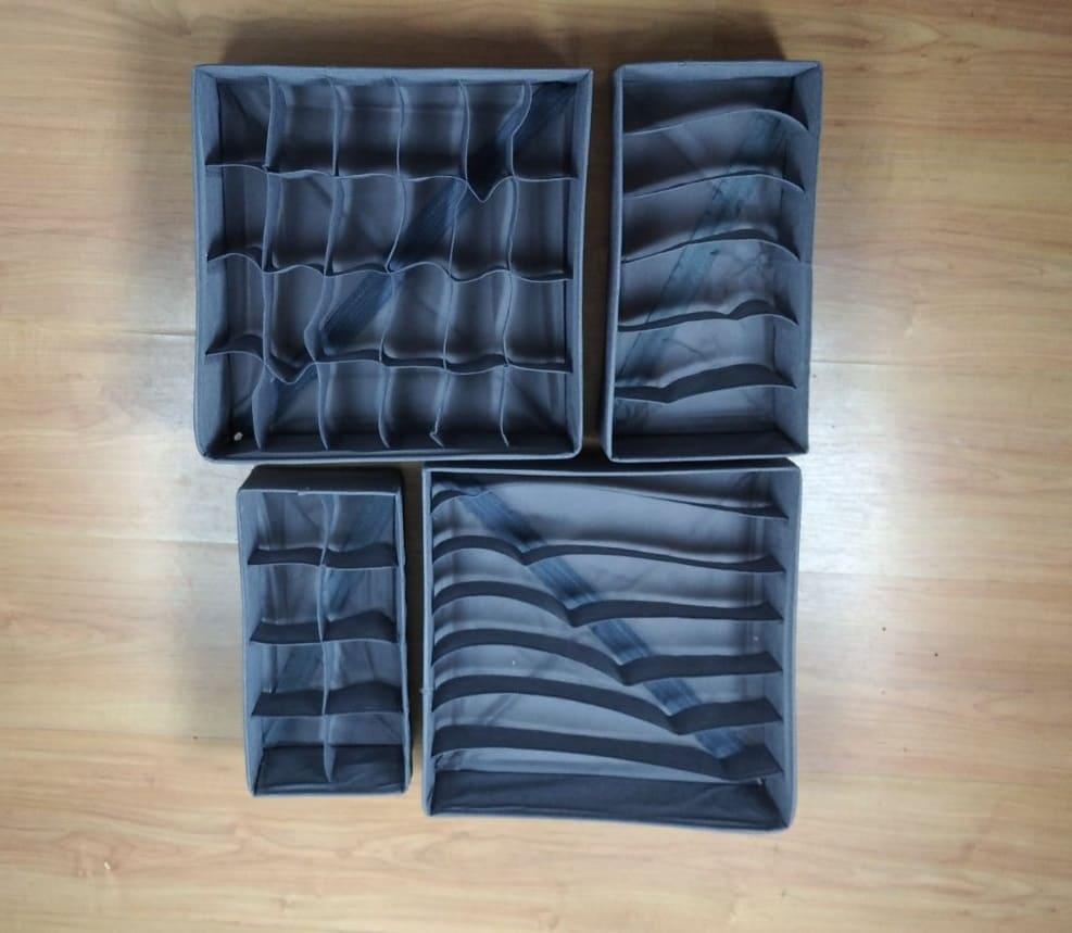 Набор органайзеров для нижнего белья 4 шт. Темно-серый (ОДШ-102-28) - фото 2 Набор органайзеров для нижнего белья 4 шт. Темно-серый (ОДШ-102-28) - фото 2