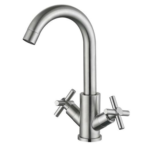 Смеситель для умывальника MIXXUS DVE MI6086 двухвентильный Сатин (214404)