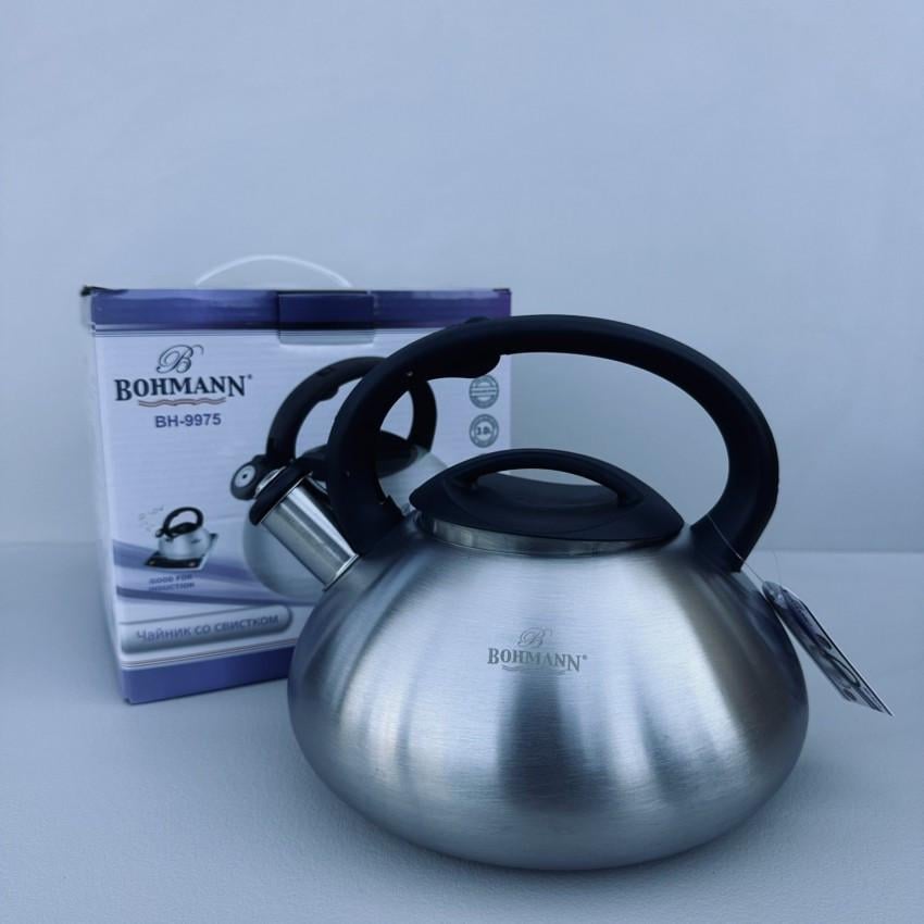 Чайник зі свистком Bohmann BH-9975 із нержавіючої сталі 3 л (2707016564) - фото 2 Чайник зі свистком Bohmann BH-9975 із нержавіючої сталі 3 л (2707016564) - фото 2