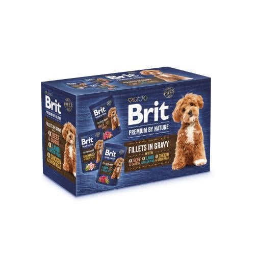 Корм влажный Brit Premium Fillets in Gravy Multipack для собак филе в соусе 12 шт х 85 г
