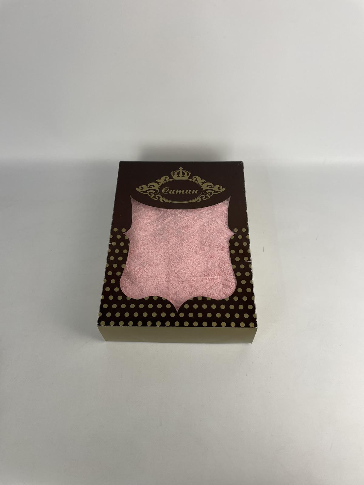 Набор полотенец Philippus Delux Cotton Ibiza Е963 2 шт. в фирменой коробке Розовый (CN37308)