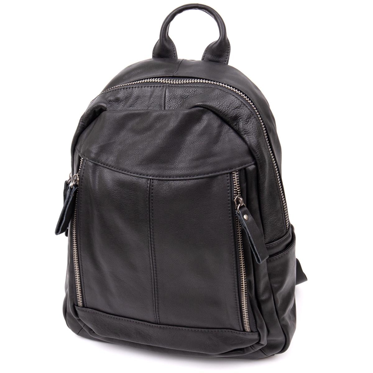 Рюкзак Vintage Backpack 20398 из натуральной кожи городской Черный