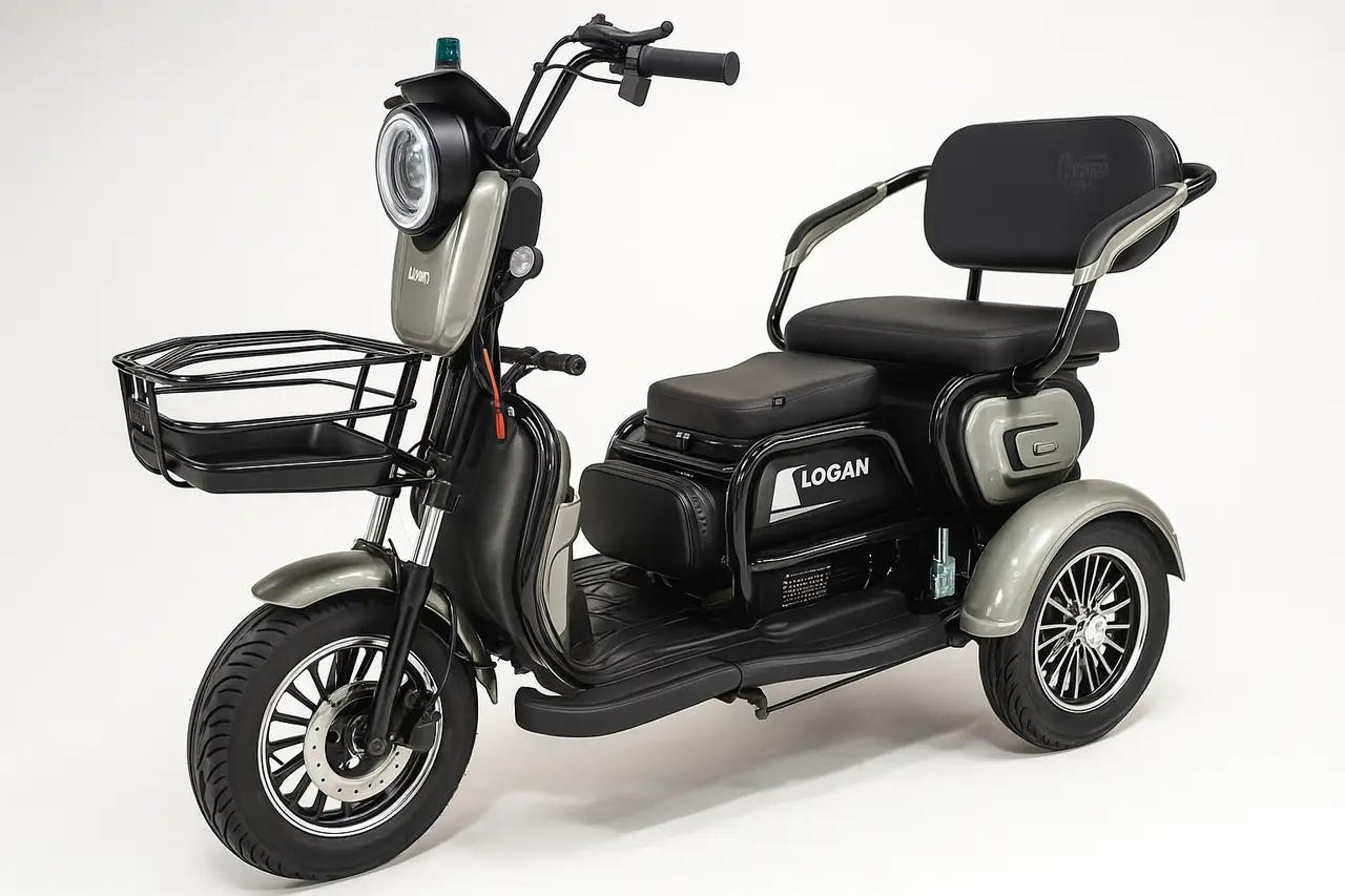 Электроскутер трехколесный Corso Logan 1200W 72V/23Ah Серый Электроскутер трехколесный Corso Logan 1200W 72V/23Ah Серый