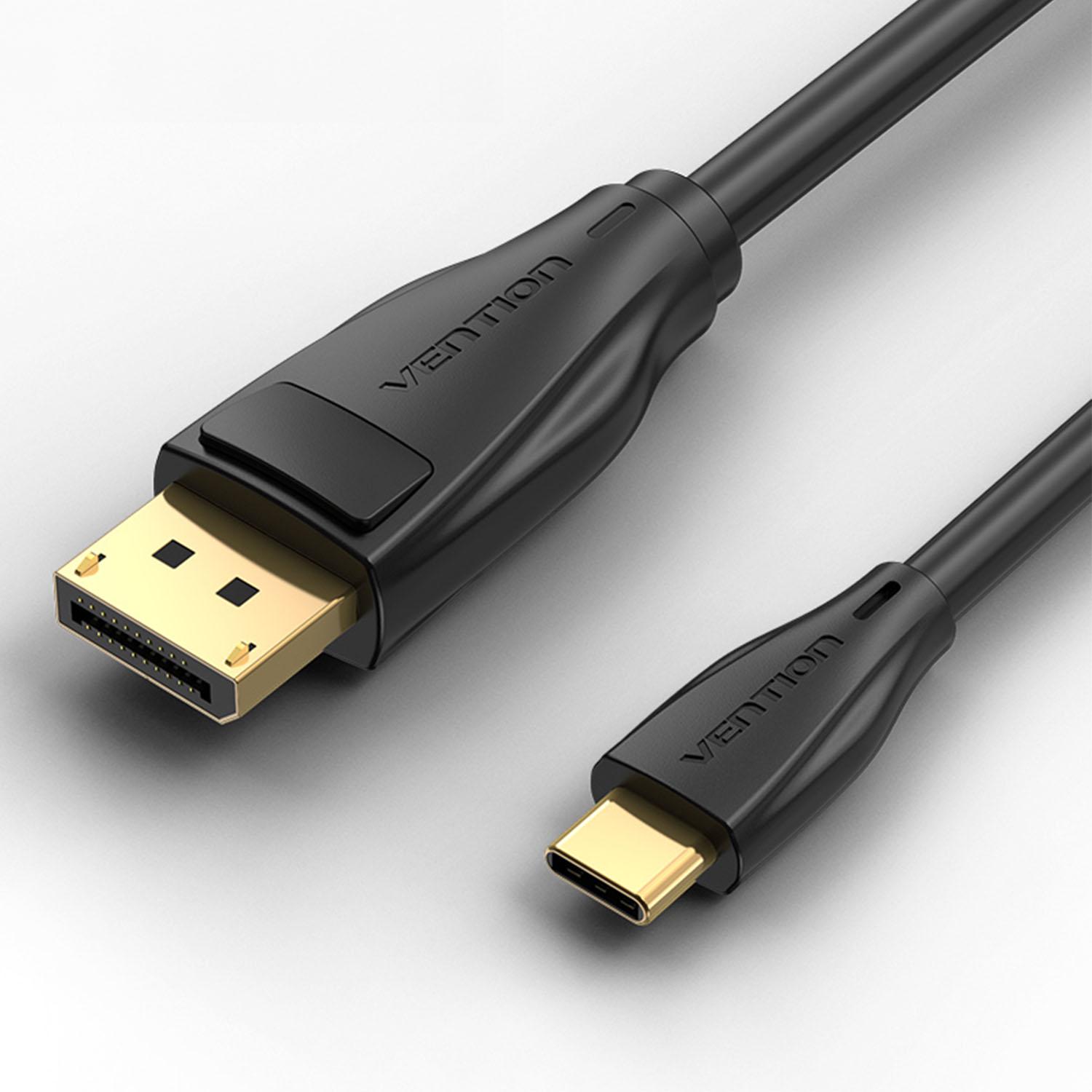 Кабель Vention Type-C-DisplayPort 1.4 8K 60Hz конвертер USB-C до DP 1.4 1,5 м Чорний (CGYBG)