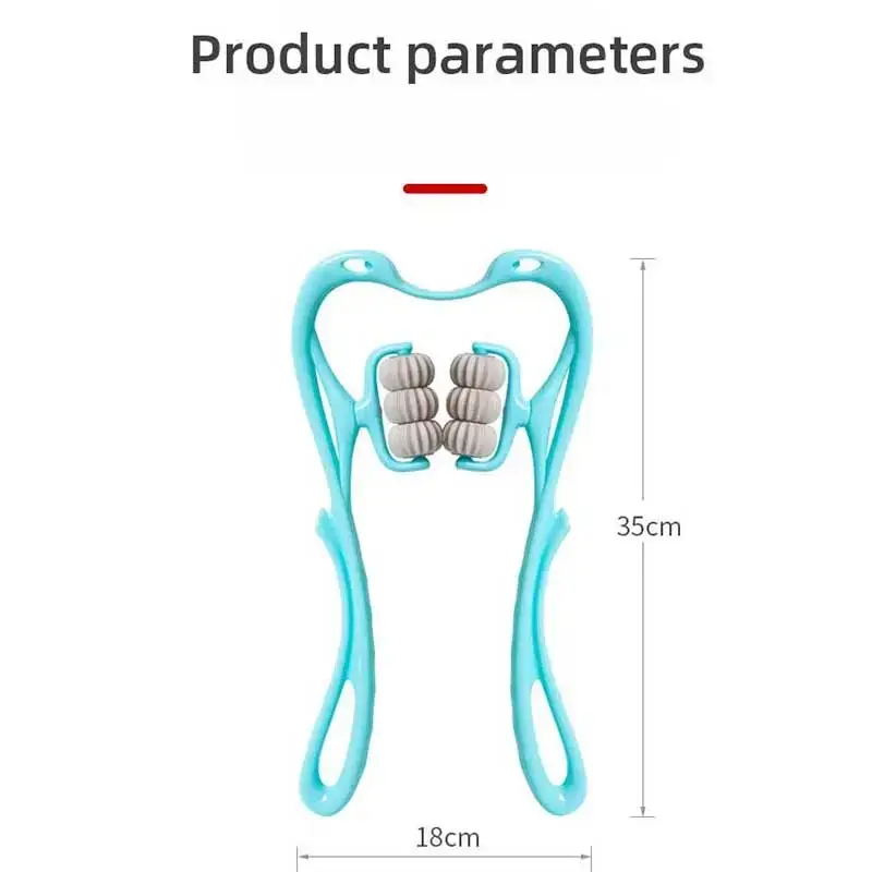 Масажер для шиї Neck Stretcher ручний роликовий з обертовими рельєфними роликами 360° - фото 4