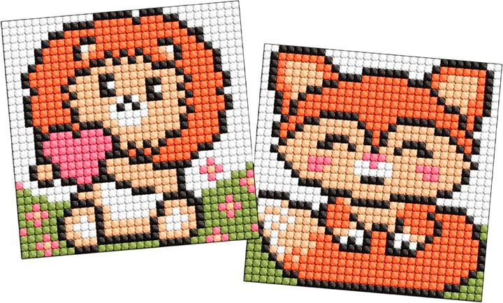 Набор алмазной мозаики для детей Ideyka на магнитной основе Рыжие зверьки 9х9 см (AMG1094)