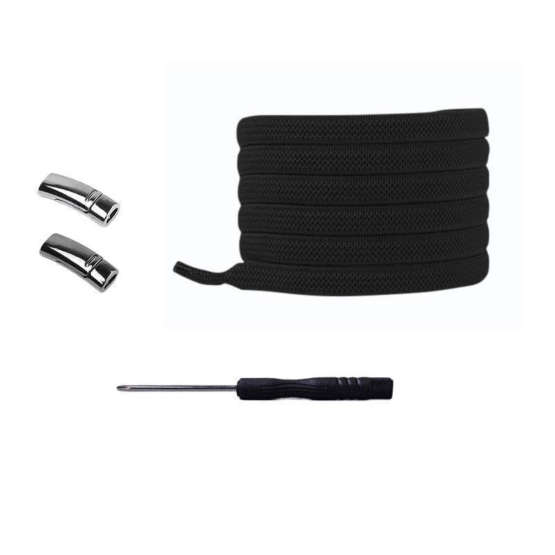 Шнурки-резинки с магнитом эластичные Черный (S-07 E_2 №1)