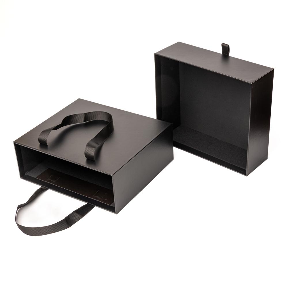 Подарункова коробка Primo з ручками 23х20х8,5 см Black (8599) - фото 6