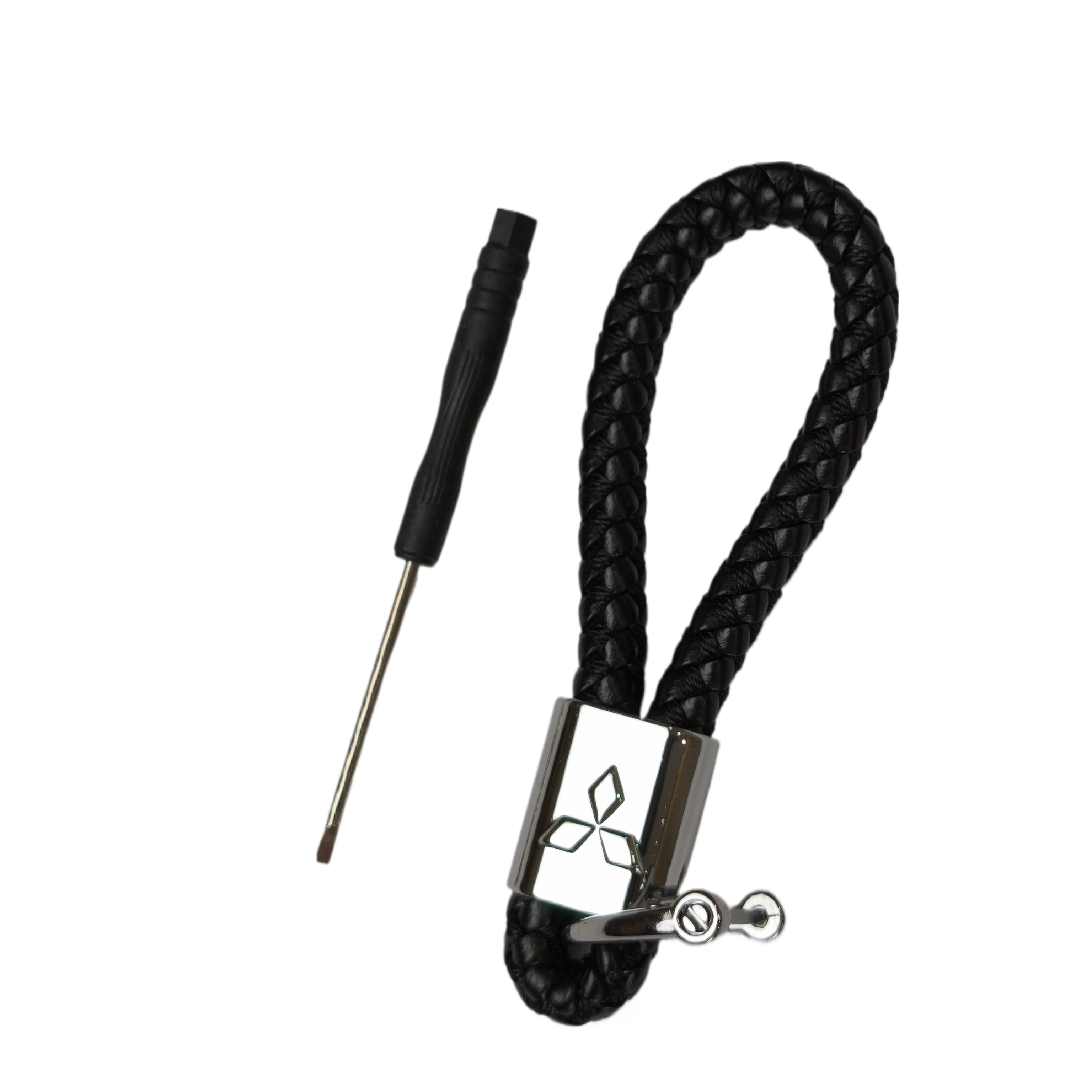 Автобрелок для ключів Mitsubishi з плетеної екошкіри (29196)