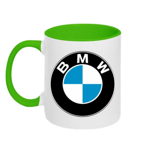 Чашка двухцветная BMW 320 мл Белый с салатовым (356591-37-12151)