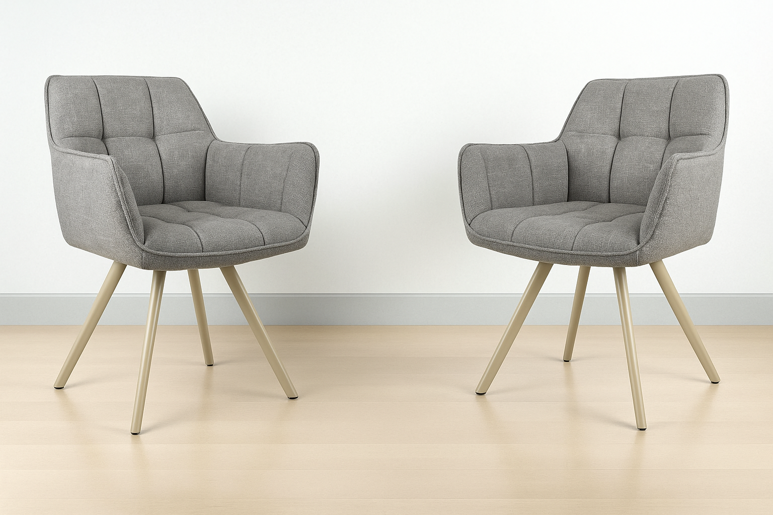 Комплект обідніх стільців Осло М-235 2 шт. з підлокітниками фактурна тканина 850х600х610 мм Сірий агат/Капучино