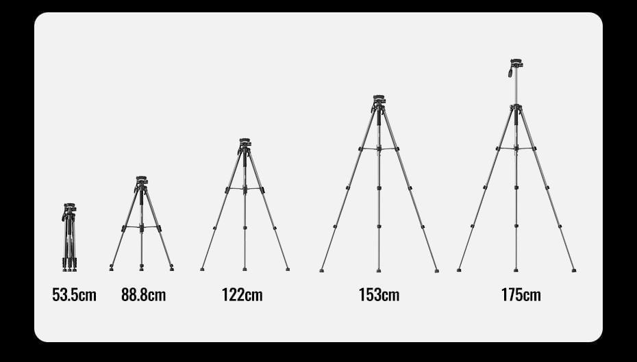 Трипод профессиональный UGREEN 53.5-175 см до 5 кг 360° Черный (15187) - фото 8 Трипод профессиональный UGREEN 53.5-175 см до 5 кг 360° Черный (15187) - фото 8