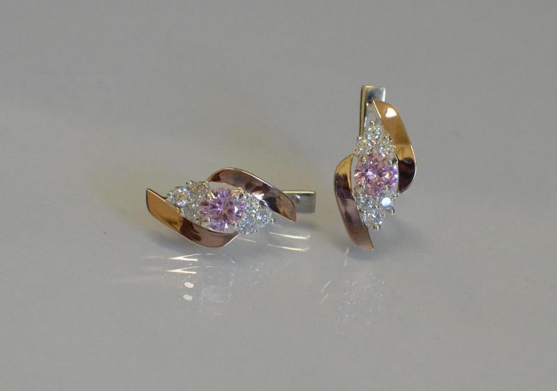 Серьги серебряные Sil 092s-3 Розовый (Sil-967)