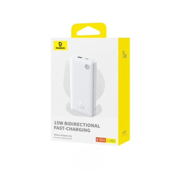 Повербанк Baseus Airpow Lite 10000 mAh 15W Білий (6932172652609)