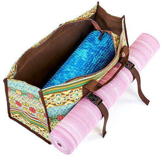 Сумка для фитнеса и йоги FI-6971 Бежево-голубой (39429003) - фото 5