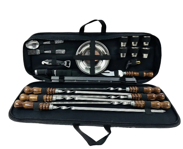 Набор шампуров и посуды для пикника 2в1 6 шт. (21-10-NB-2263)