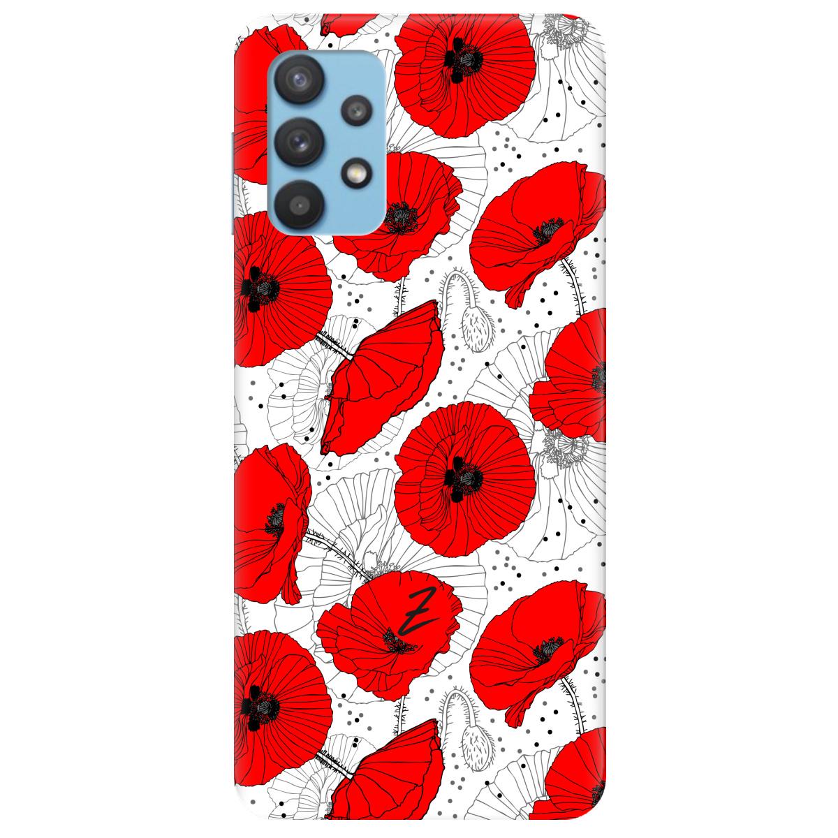 Силиконовый чехол Zorrov для Samsung Galaxy A32 - Red flower (15500040168121675)