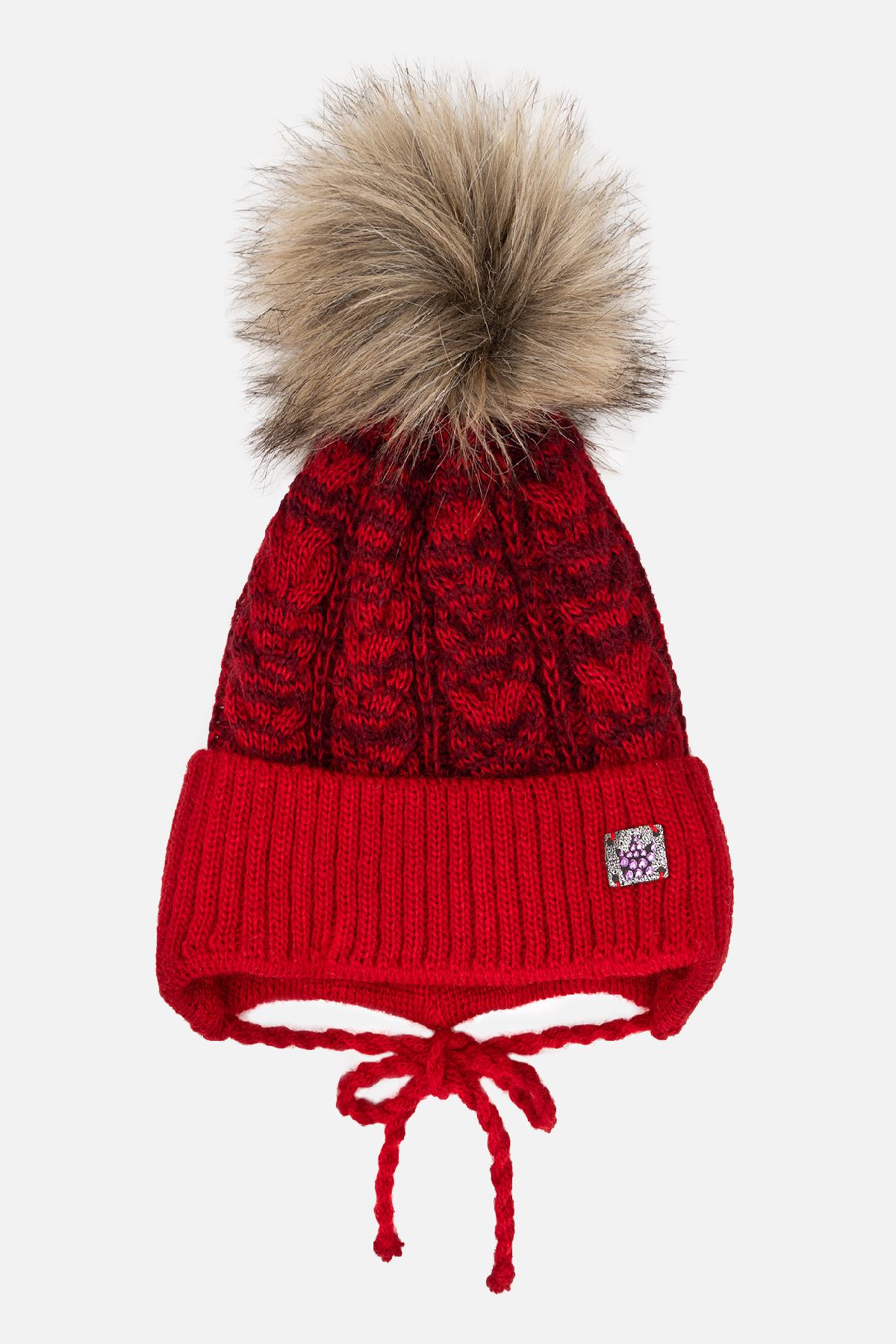 Шапка для дівчинки 44-46 см Червоний (ЦБ-00201702)