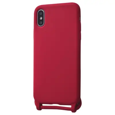 Силиконовый чехол CORD для iPhone X/XS с шнурком Красный