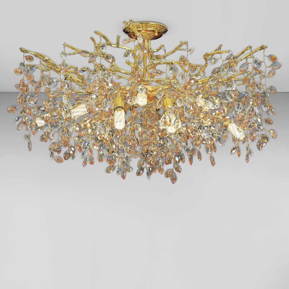 Люстра потолочная хрустальная гроздь Light House SRS-19778-600 GD Золотой