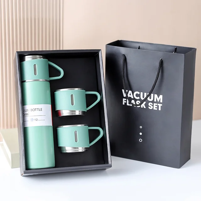 Термос Vacuum Flask Set 500 мл с 3 чашкам Зеленый (10629693) - фото 1 Термос Vacuum Flask Set 500 мл с 3 чашкам Зеленый (10629693) - фото 1