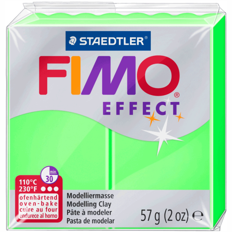 Глина полимерная Fimo Effect 57 г Неоновый зеленый (8010-501)