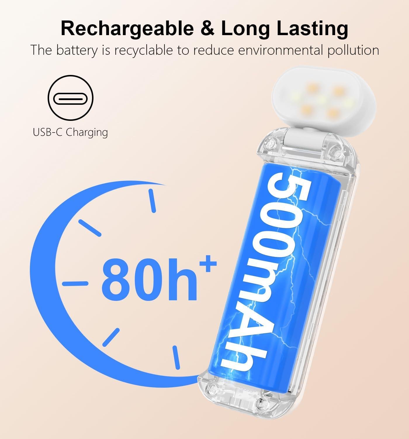 Настільна лампа для читання акумуляторна Gritin LED Book Light 500 mAh до 80 годин роботи White (G1313) - фото 6 Настільна лампа для читання акумуляторна Gritin LED Book Light 500 mAh до 80 годин роботи White (G1313) - фото 6