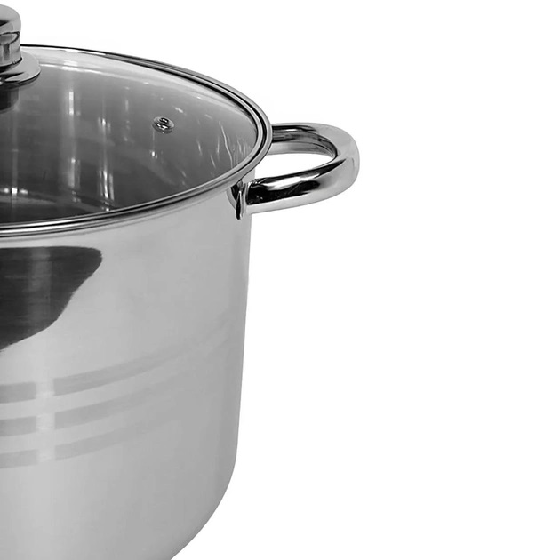 Кастрюля глубокая Kamille КМ-5401 из нержавеющей стали с мерной шкалой 4,5 л Стальной (150-84-5401) - фото 2 Кастрюля глубокая Kamille КМ-5401 из нержавеющей стали с мерной шкалой 4,5 л Стальной (150-84-5401) - фото 2